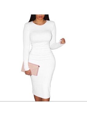 Sexy Bodycon Long Sleeve Round Neck Dress new